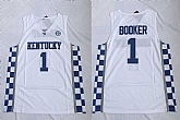 Kentucky Wildcats 1 Devin Booker White College Basketball Jersey,baseball caps,new era cap wholesale,wholesale hats